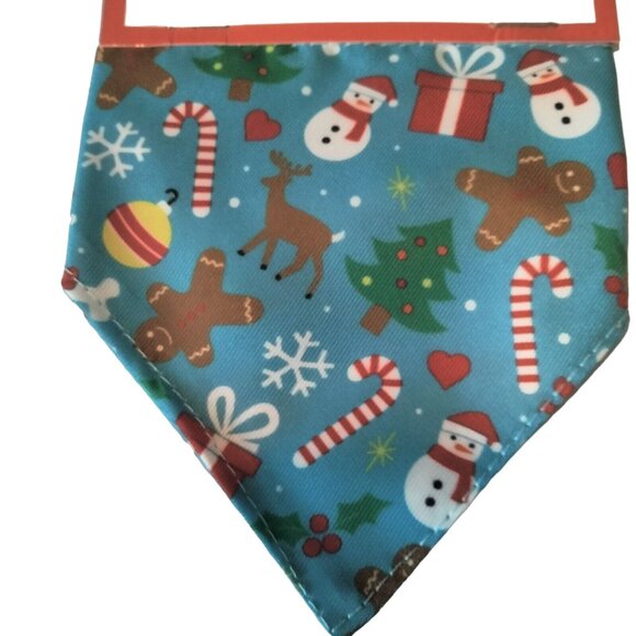 Dog Bandana Christmas Blue Winter Wonderland Worthy Dog - Picture 2 of 11